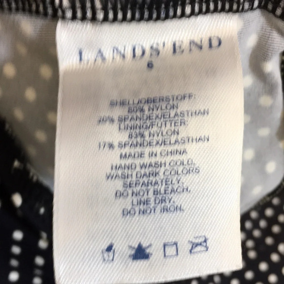 Land's End Swim Top Womens 6 Blue White Polka Dot Halter Tankini Swimwear - Picture 7 of 9